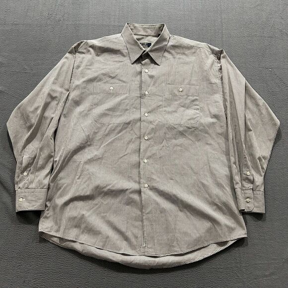 Vintage Gitman Bros Shirt Mens 17-35 Gray Check Long Sleeve Dress Preppy 80s - Picture 1 of 9